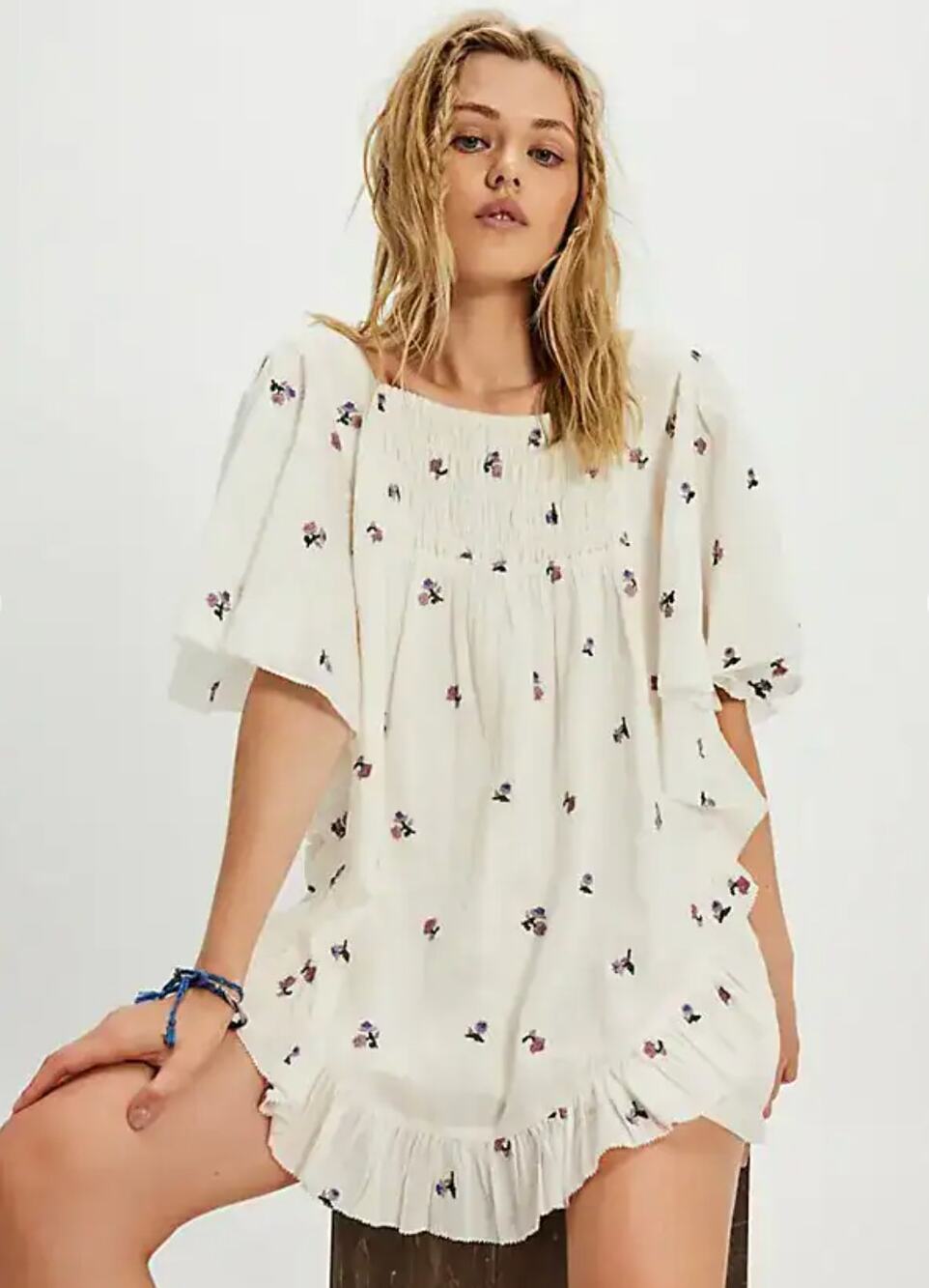 Free People Kit Romper | Ivory Combo | Size S